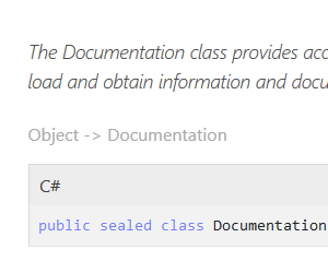 Image of web output from publish